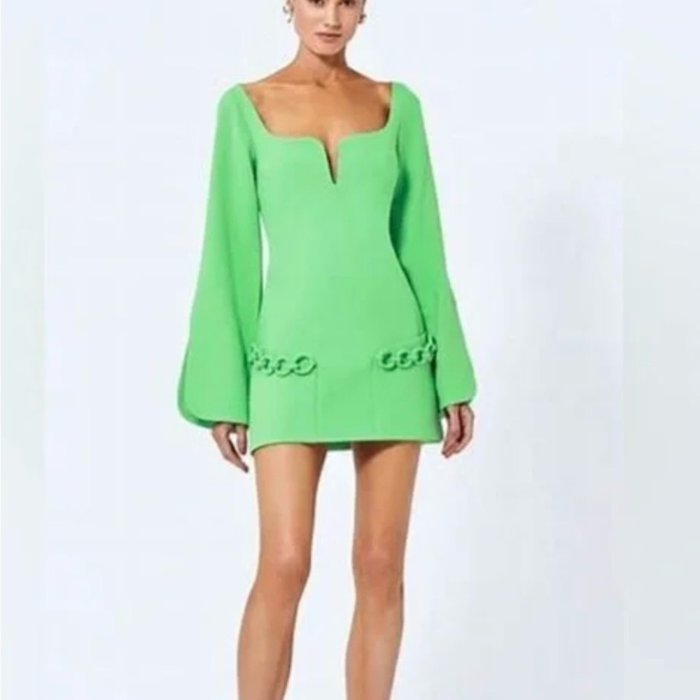 Alexis Vibrant Green Long Sleeve Dress